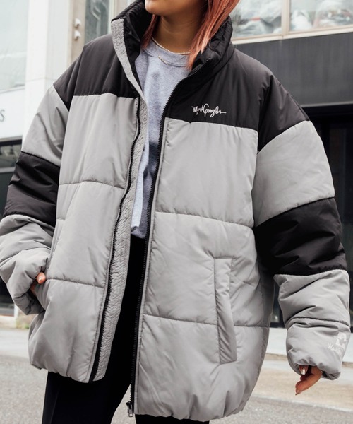 Mark Gonzales（マーク・ゴンザレス）の「Mark Gonzales/マークゴンザレス MONO-MART別注 ビッグシルエット ハイネック ボリュームスリーブ中綿ジャケット（ダウンジャケット/コート・メンズ・グレー系その他2/グレー系その他/ブラック系その他2/ブラック系その他・FREE）」の4枚目の写真