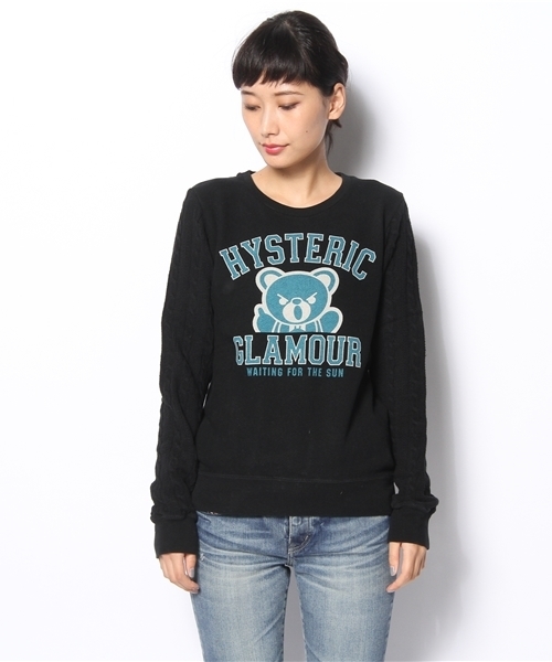 HYSTERIC GLAMOUR（ヒステリックグラマー）の「BEAR COLLEGE pt SW（スウェット・レディース・ホワイト/トップグレー/ブラック・FREE）」の9枚目の写真