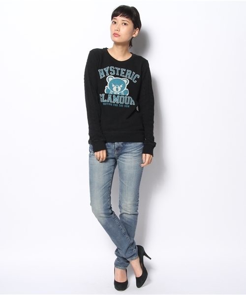 HYSTERIC GLAMOUR（ヒステリックグラマー）の「BEAR COLLEGE pt SW（スウェット・レディース・ホワイト/トップグレー/ブラック・FREE）」の12枚目の写真