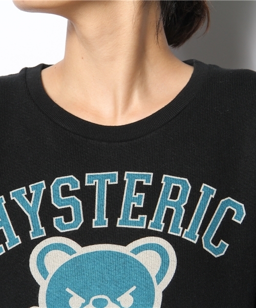 HYSTERIC GLAMOUR（ヒステリックグラマー）の「BEAR COLLEGE pt SW（スウェット・レディース・ホワイト/トップグレー/ブラック・FREE）」の4枚目の写真