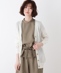 DRESKIP | 洗える Vネックシアーニットカーディガン(カーディガン/ボレロ)