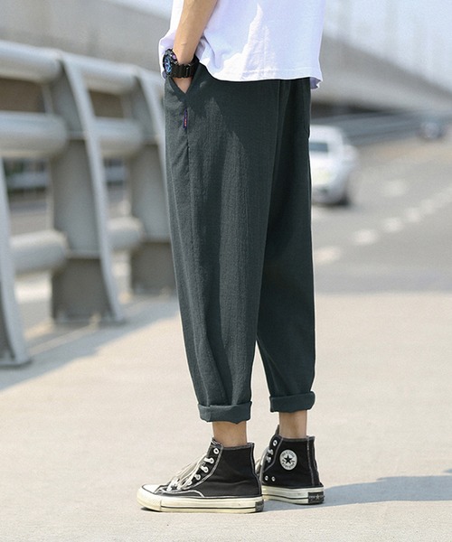 HOOK(フック)の「【HOOK】【2021新作】 涼感素材 9分丈リラックス チノパンツ(チノパンツ・メンズ・ブラック/グリーン/ダークグレー・M/L/XL/XXL)」の11枚目の写真