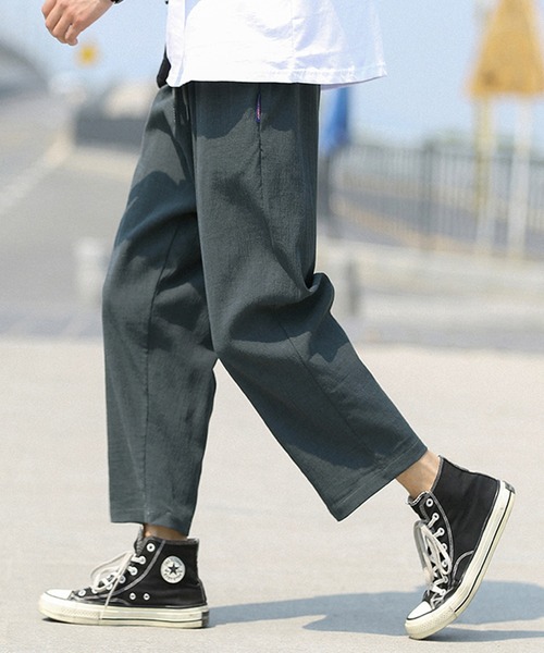 HOOK(フック)の「【HOOK】【2021新作】 涼感素材 9分丈リラックス チノパンツ(チノパンツ・メンズ・ブラック/グリーン/ダークグレー・M/L/XL/XXL)」の17枚目の写真