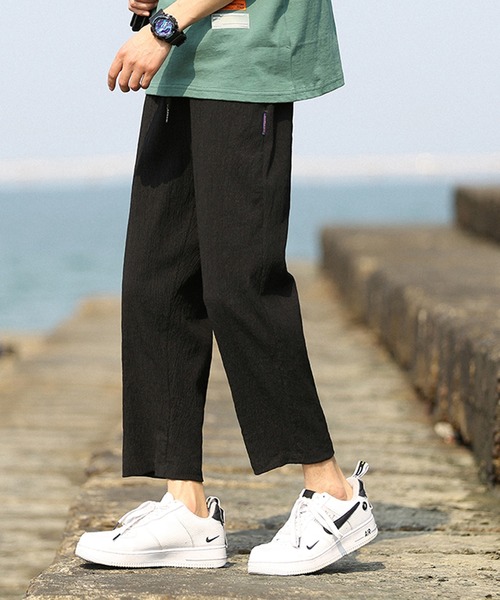 HOOK(フック)の「【HOOK】【2021新作】 涼感素材 9分丈リラックス チノパンツ(チノパンツ・メンズ・ブラック/グリーン/ダークグレー・M/L/XL/XXL)」の6枚目の写真