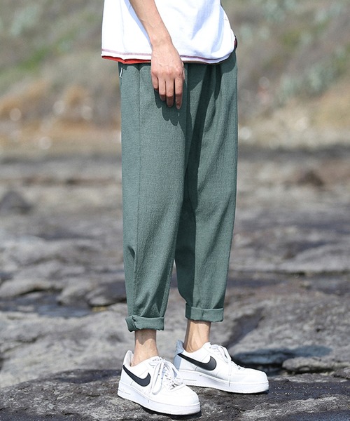 HOOK(フック)の「【HOOK】【2021新作】 涼感素材 9分丈リラックス チノパンツ(チノパンツ・メンズ・ブラック/グリーン/ダークグレー・M/L/XL/XXL)」の18枚目の写真