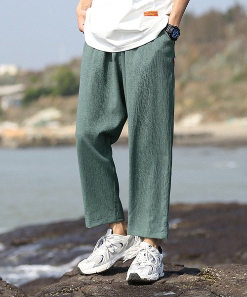 HOOK(フック)の「【HOOK】【2021新作】 涼感素材 9分丈リラックス チノパンツ(チノパンツ・メンズ・ブラック/グリーン/ダークグレー・M/L/XL/XXL)」の13枚目の写真