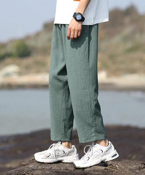 HOOK(フック)の「【HOOK】【2021新作】 涼感素材 9分丈リラックス チノパンツ(チノパンツ・メンズ・ブラック/グリーン/ダークグレー・M/L/XL/XXL)」の9枚目の写真