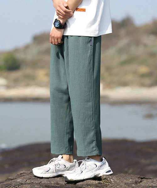 HOOK(フック)の「【HOOK】【2021新作】 涼感素材 9分丈リラックス チノパンツ(チノパンツ・メンズ・ブラック/グリーン/ダークグレー・M/L/XL/XXL)」の19枚目の写真