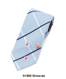 スーパーマリオネクタイ チェック ワイン/ネイビー/サックス