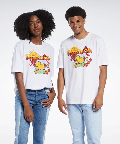 Reebok(リーボック)の「クラシックス Tシャツ / Classics T-Shirt(Tシャツ/カットソー・メンズ・ホワイト/グリーン・SMALL/MEDIUM/LARGE/X-LARGE/XX-LARGE/X-SMALL/XXX-LARGE)」の1枚目の写真