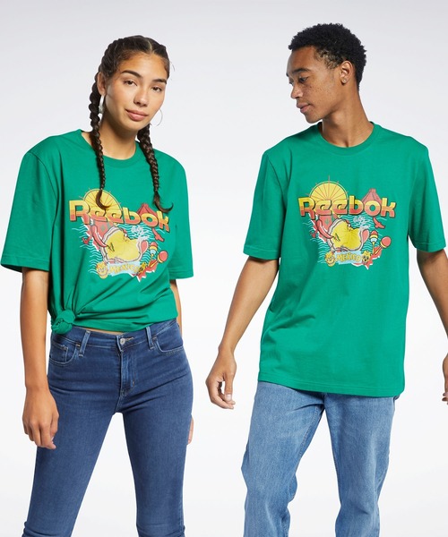 Reebok(リーボック)の「クラシックス Tシャツ / Classics T-Shirt(Tシャツ/カットソー・メンズ・ホワイト/グリーン・SMALL/MEDIUM/LARGE/X-LARGE/XX-LARGE/X-SMALL/XXX-LARGE)」の2枚目の写真