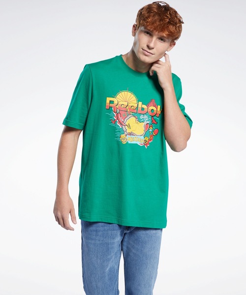 Reebok(リーボック)の「クラシックス Tシャツ / Classics T-Shirt(Tシャツ/カットソー・メンズ・ホワイト/グリーン・SMALL/MEDIUM/LARGE/X-LARGE/XX-LARGE/X-SMALL/XXX-LARGE)」の6枚目の写真