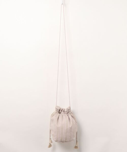 SALON adam et rope'(サロン アダム エ ロペ)の「コードストライプポーチ(ショルダーバッグ・レディース・グレー/オレンジ・FREE)」の5枚目の写真