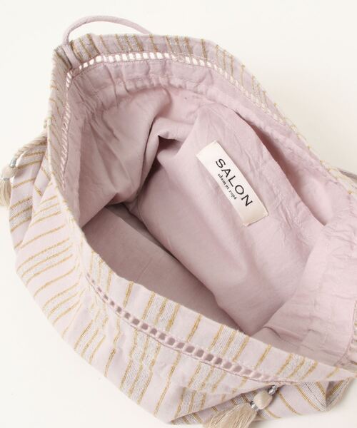 SALON adam et rope'(サロン アダム エ ロペ)の「コードストライプポーチ(ショルダーバッグ・レディース・グレー/オレンジ・FREE)」の3枚目の写真