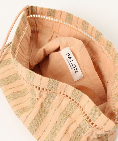 SALON adam et rope'(サロン アダム エ ロペ)の「コードストライプポーチ(ショルダーバッグ・レディース・グレー/オレンジ・FREE)」の4枚目の写真