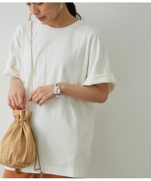 SALON adam et rope'(サロン アダム エ ロペ)の「コードストライプポーチ(ショルダーバッグ・レディース・グレー/オレンジ・FREE)」の8枚目の写真