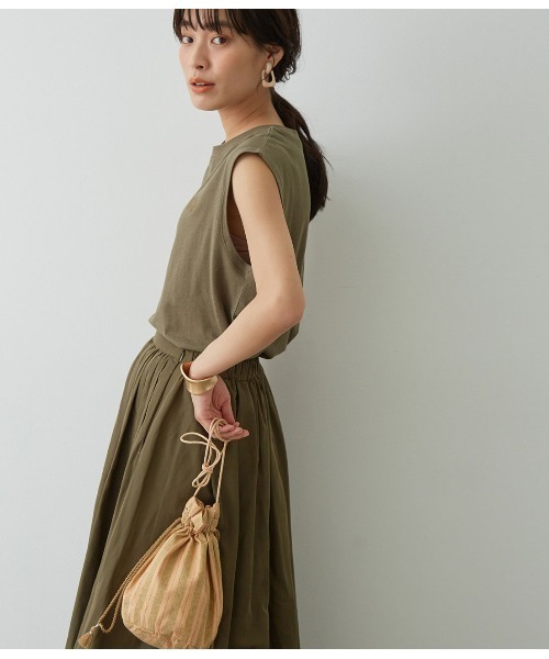 SALON adam et rope'(サロン アダム エ ロペ)の「コードストライプポーチ(ショルダーバッグ・レディース・グレー/オレンジ・FREE)」の9枚目の写真