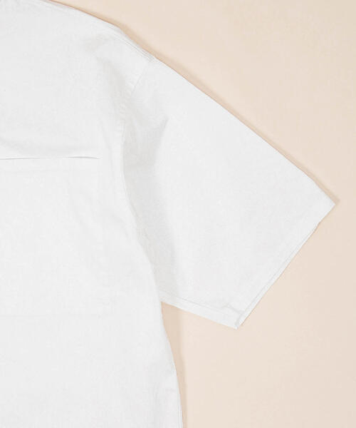 BLUE WORK（ブルーワーク）の「ブロークンツイル バンドカラーショートスリーブシャツ（シャツ/ブラウス・メンズ・ライトブルー/ダークブルー/ホワイト/カーキ・S/XS/M）」の6枚目の写真