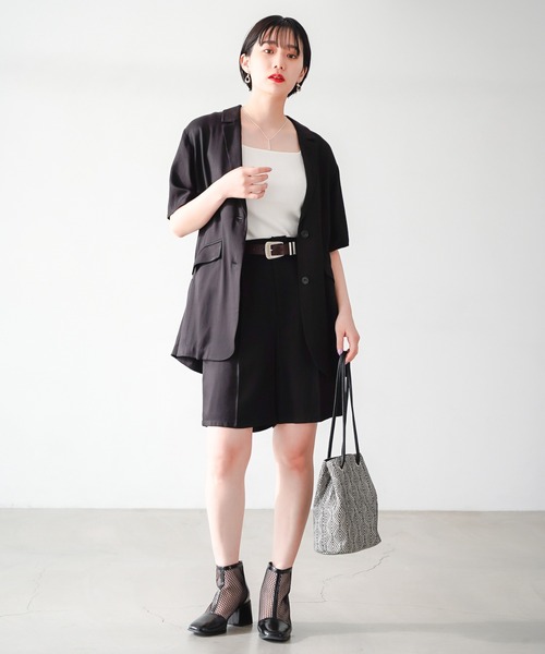 PAGEBOY（ページボーイ）の「クリアリネンショートトラウザー（その他パンツ・レディース・ブラック/ブラウン系その他/グレイッシュベージュ・FREE）」の19枚目の写真