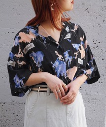 179/WG | ビンテージプリント開襟シャツ(シャツ/ブラウス)