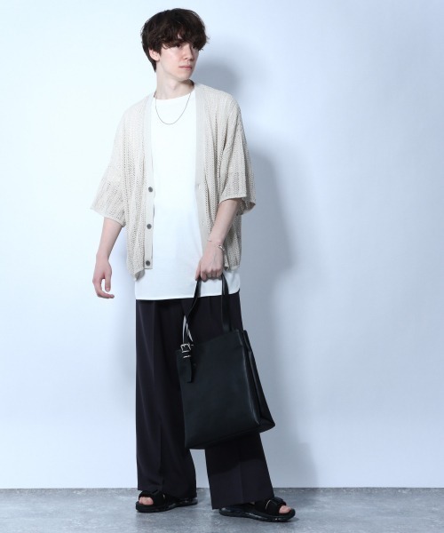 HARE（ハレ）の「スカシアミニットカーディガン(HARE)（ニット/セーター・メンズ・ブラック/グレー/グリーン・FREE）」の4枚目の写真