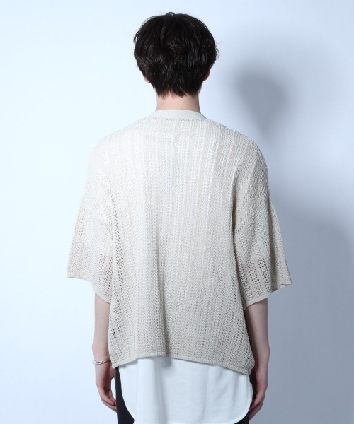 HARE（ハレ）の「スカシアミニットカーディガン(HARE)（ニット/セーター・メンズ・ブラック/グレー/グリーン・FREE）」の10枚目の写真