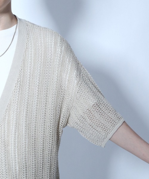HARE（ハレ）の「スカシアミニットカーディガン(HARE)（ニット/セーター・メンズ・ブラック/グレー/グリーン・FREE）」の15枚目の写真