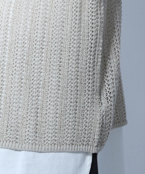 HARE（ハレ）の「スカシアミニットカーディガン(HARE)（ニット/セーター・メンズ・ブラック/グレー/グリーン・FREE）」の9枚目の写真