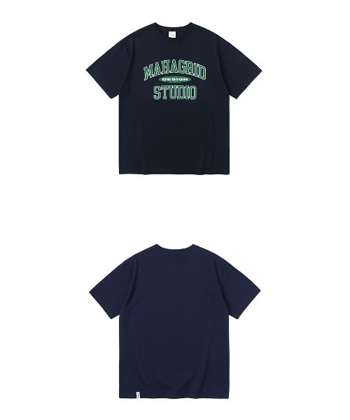 MAHAGRID（マハグリッド）の「『mahagrid/マハグリッド』COLLEGE LOGO TEE/カレッジ ロゴ 半袖Tシャツ（Tシャツ/カットソー・メンズ・ホワイト/ブラック/ネイビー/ブルー/アイボリー/ブラック×グレー・M/L/XL/S）」の14枚目の写真