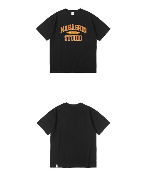 MAHAGRID（マハグリッド）の「『mahagrid/マハグリッド』COLLEGE LOGO TEE/カレッジ ロゴ 半袖Tシャツ（Tシャツ/カットソー・メンズ・ホワイト/ブラック/ネイビー/ブルー/アイボリー/ブラック×グレー・M/L/XL/S）」の13枚目の写真