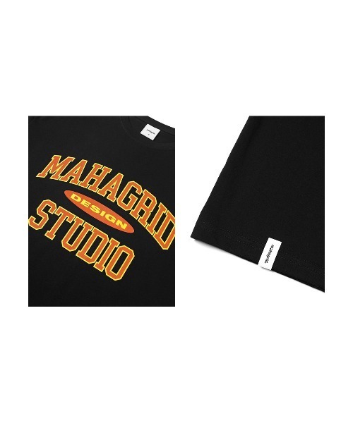 MAHAGRID（マハグリッド）の「『mahagrid/マハグリッド』COLLEGE LOGO TEE/カレッジ ロゴ 半袖Tシャツ（Tシャツ/カットソー・メンズ・ホワイト/ブラック/ネイビー/ブルー/アイボリー/ブラック×グレー・M/L/XL/S）」の17枚目の写真
