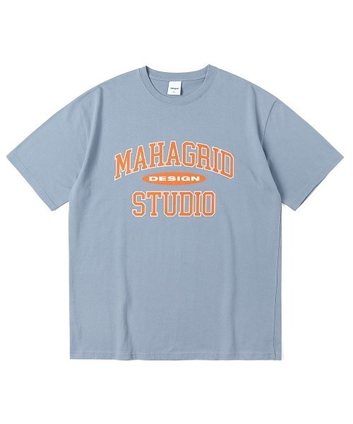 MAHAGRID（マハグリッド）の「『mahagrid/マハグリッド』COLLEGE LOGO TEE/カレッジ ロゴ 半袖Tシャツ（Tシャツ/カットソー・メンズ・ホワイト/ブラック/ネイビー/ブルー/アイボリー/ブラック×グレー・M/L/XL/S）」の22枚目の写真