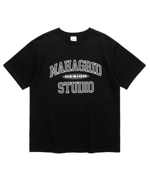 MAHAGRID（マハグリッド）の「『mahagrid/マハグリッド』COLLEGE LOGO TEE/カレッジ ロゴ 半袖Tシャツ（Tシャツ/カットソー・メンズ・ホワイト/ブラック/ネイビー/ブルー/アイボリー/ブラック×グレー・M/L/XL/S）」の21枚目の写真