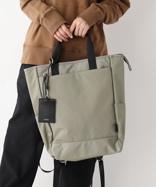 anello(アネロ)の「◆anello/アネロ NOAH 撥水 2WAY トートリュック(バックパック/リュック・レディース・ブラック/ネイビー/グレー/オリーブ/レッド系1・99)」の2枚目の写真