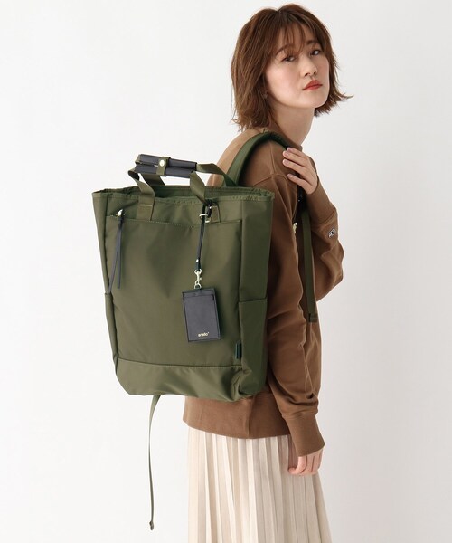 anello(アネロ)の「◆anello/アネロ NOAH 撥水 2WAY トートリュック(バックパック/リュック・レディース・ブラック/ネイビー/グレー/オリーブ/レッド系1・99)」の3枚目の写真