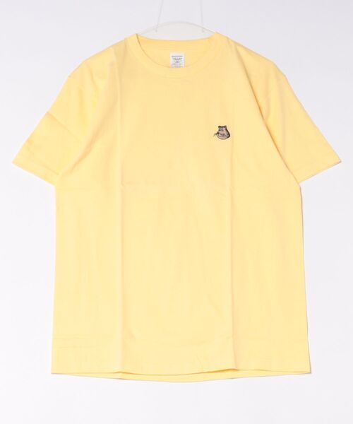 HOUSTON（ヒューストン）の「【HOUSTON】PRINT EMBROIDERY TEE(ALLEY CAT)（Tシャツ/カットソー・メンズ・ホワイト/イエロー・MEDIUM/LARGE/X-LARGE/XX-LARGE）」の2枚目の写真