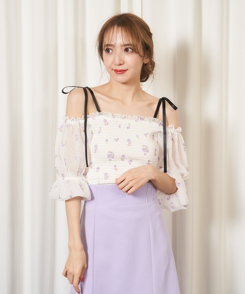 miyao チュール刺繍 トップス ブラウス MIIA（ミーア）の「フラワー