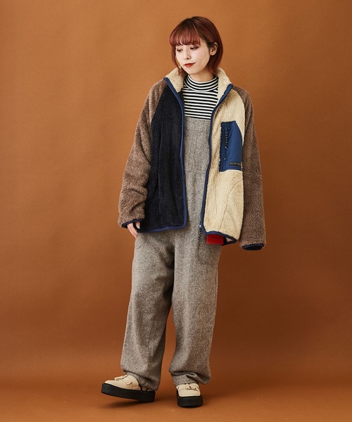 CUBE SUGAR（キューブシュガー）の「ソフトボア アウトドア ジップアップ ブルゾン（ブルゾン・レディース・マルチ/チャコールグレー/ブラウン/ナチュラル・M）」の22枚目の写真