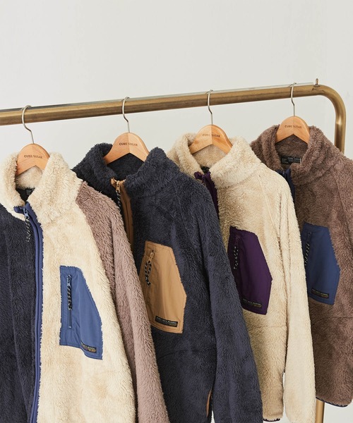 CUBE SUGAR（キューブシュガー）の「ソフトボア アウトドア ジップアップ ブルゾン（ブルゾン・レディース・マルチ/チャコールグレー/ブラウン/ナチュラル・M）」の8枚目の写真