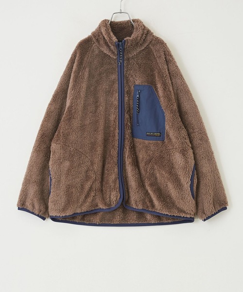 CUBE SUGAR（キューブシュガー）の「ソフトボア アウトドア ジップアップ ブルゾン（ブルゾン・レディース・マルチ/チャコールグレー/ブラウン/ナチュラル・M）」の16枚目の写真