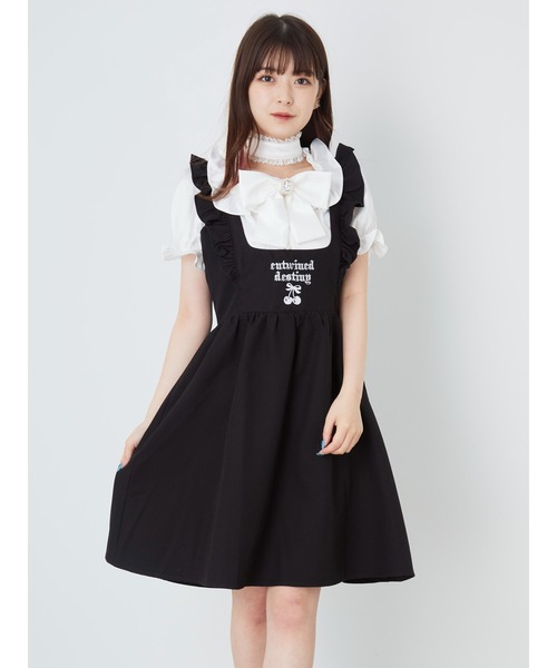 ワンピース ドレス ワンピース Ankチェリーモチーフジャンパースカート ワンピース Ank Rouge アンクルージュ のファッション