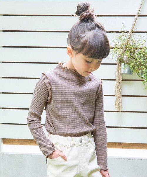 apres les cours（アプレレクール）の「メロウリブTシャツ（Tシャツ/カットソー・キッズ・ブルー/その他2/ミント/アイボリー/ブラウン/オレンジ・100/110/140/90/80/120/130）」の6枚目の写真