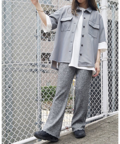 179/WG(イチナナキュウダブルジー)の「メランジカットソーパンツ(その他パンツ・レディース・グリーン/ブラウン/グレー・FREE)」の1枚目の写真