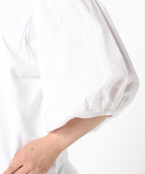 Simplicite（サンプリシテ）の「ドッキングボリュームスリーブTee◆（Tシャツ/カットソー・レディース・ホワイト/ブラック/ブラウン/ブルー系その他・FREE）」の10枚目の写真