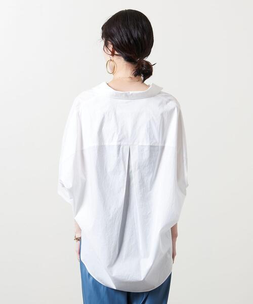 UNITED ARROWS（ユナイテッドアローズ）の「＜UNITED ARROWS＞C BIG 5分袖 シャツ B◆（シャツ/ブラウス・レディース・ライトグレー/ネイビー/オフホワイト・38/36）」の9枚目の写真