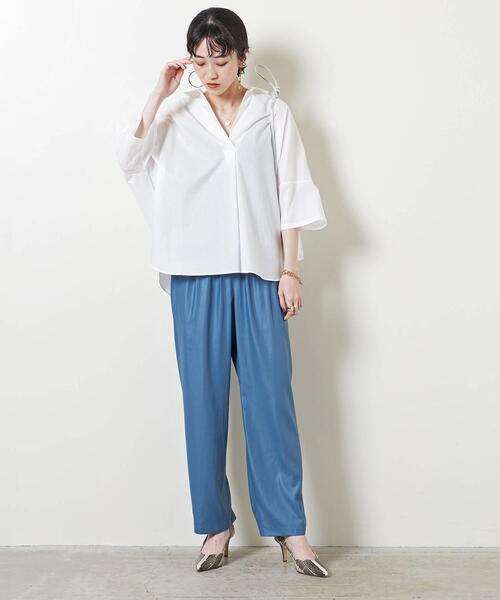 UNITED ARROWS（ユナイテッドアローズ）の「＜UNITED ARROWS＞C BIG 5分袖 シャツ B◆（シャツ/ブラウス・レディース・ライトグレー/ネイビー/オフホワイト・38/36）」の8枚目の写真