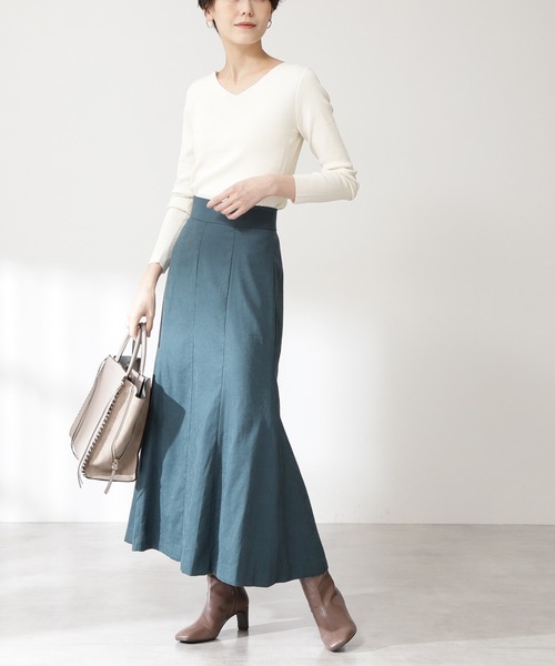 N.（N. Natural Beauty Basic）（エヌエヌナチュラルビューティーベーシック）の「【WEB限定カラー】ピーチマーメードスカート（スカート・レディース・パープル/モカ/ブルー/レッド/グリーン/グレー・MEDIUM）」の4枚目の写真