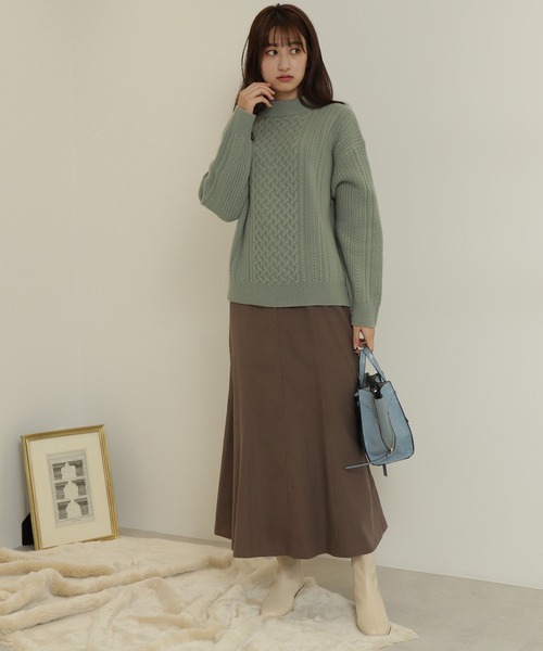 N.（N. Natural Beauty Basic）（エヌエヌナチュラルビューティーベーシック）の「【WEB限定カラー】ピーチマーメードスカート（スカート・レディース・パープル/モカ/ブルー/レッド/グリーン/グレー・MEDIUM）」の18枚目の写真