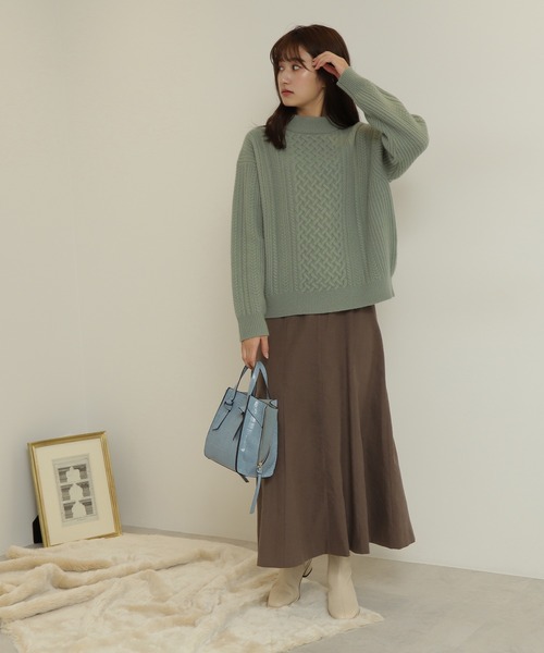 N.（N. Natural Beauty Basic）（エヌエヌナチュラルビューティーベーシック）の「【WEB限定カラー】ピーチマーメードスカート（スカート・レディース・パープル/モカ/ブルー/レッド/グリーン/グレー・MEDIUM）」の12枚目の写真