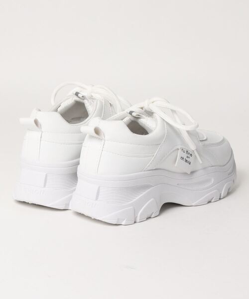 Shoes in Closet（シューズインクローゼット）の「軽量厚底 ボリュームソール サイドタグ ダッドスニーカー 54（スニーカー・レディース・ホワイト/ベージュ・M/XS/L/LL/S）」の12枚目の写真